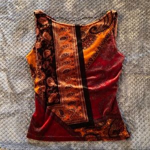❌SOLD❌ Mandee velvet beaded tank top